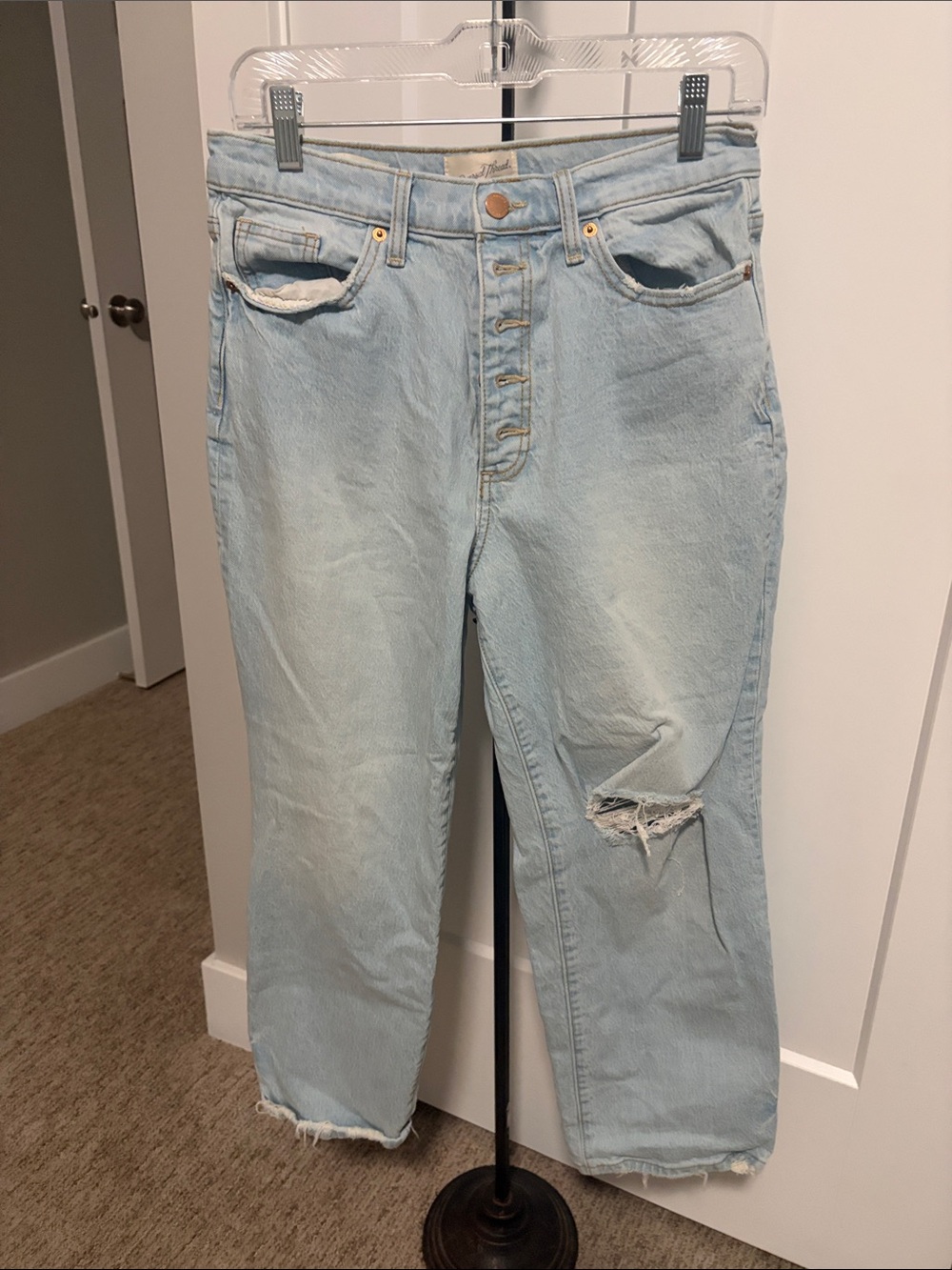 Universal Thread Light Blue Distressed Boyfriend Jeans